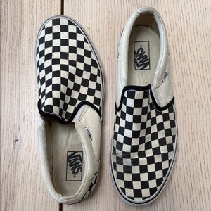 Vans Black and White Checkerboard Slip-Ons